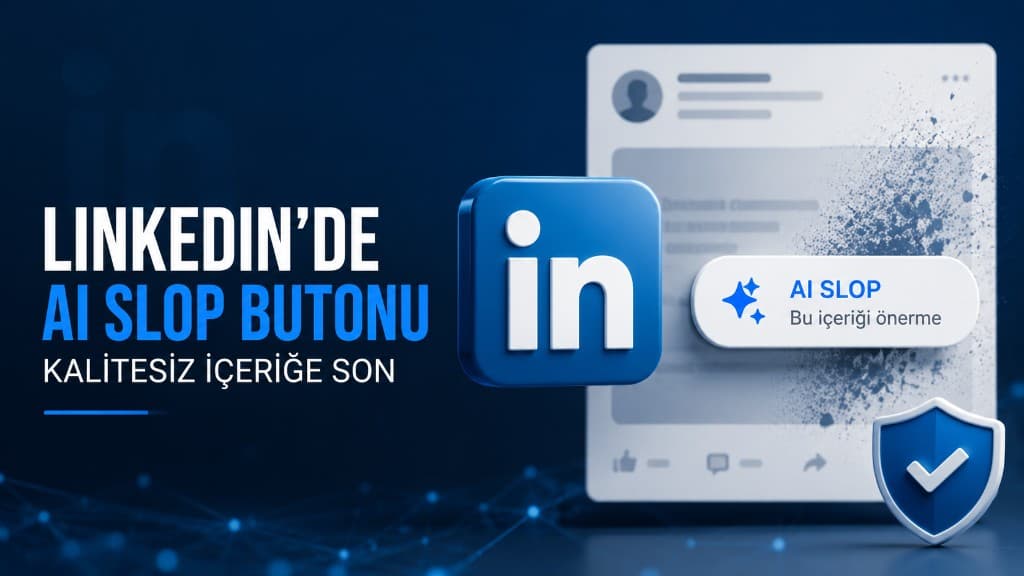 LinkedIn gönderi menüsünde yer alan yapay zekâ çöpü bildirim butonu