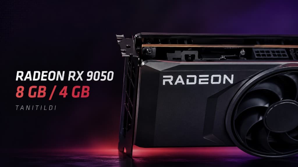 Çift fanlı ASRock Radeon RX 9050 Challenger ekran kartı
