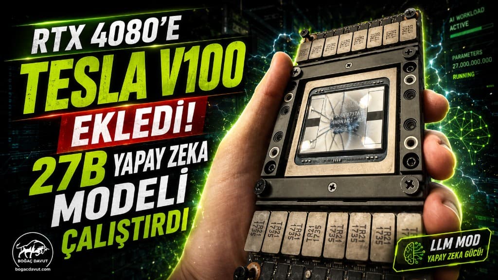 RTX 4080 ve Tesla V100 ile yerel yapay zeka: elde tutulan NVIDIA Tesla V100 SXM2 modülü