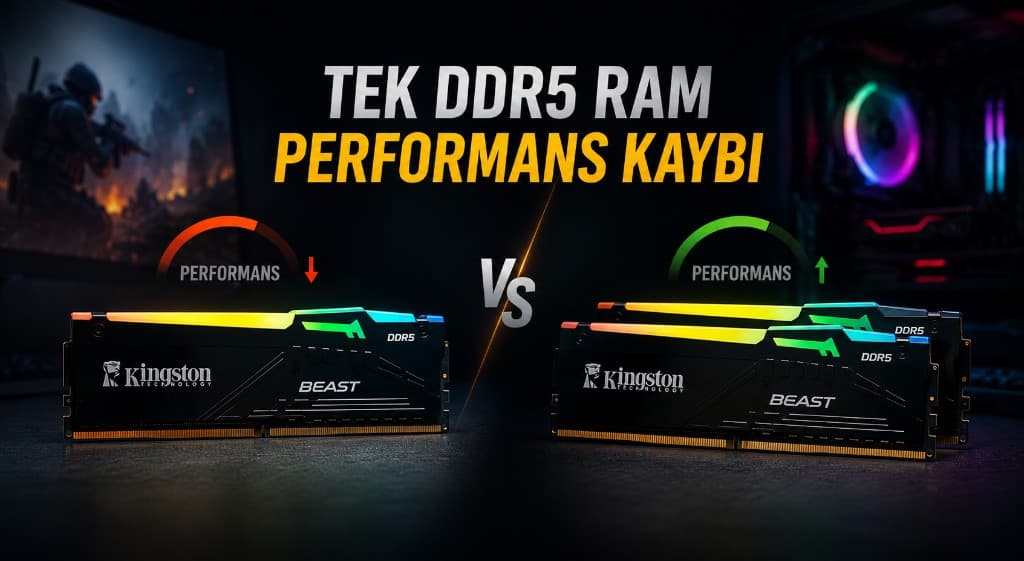 Tek DDR5 RAM ile çift modül DDR5 oyun performansının karşılaştırılması