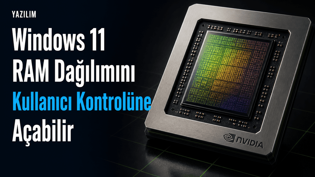 Windows 11’de sistem RAM’inin oyun, GPU ve yapay zekâ görevleri arasında paylaştırılmasını temsil eden birleşik bellek ayarı