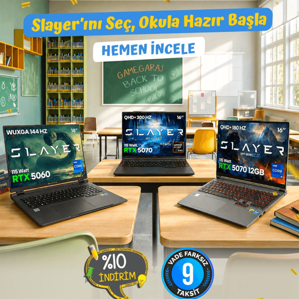 Game Garaj Slayer Okula Dönüş kampanya görseli — Slayer’ını Seç, Okula Hazır Başla