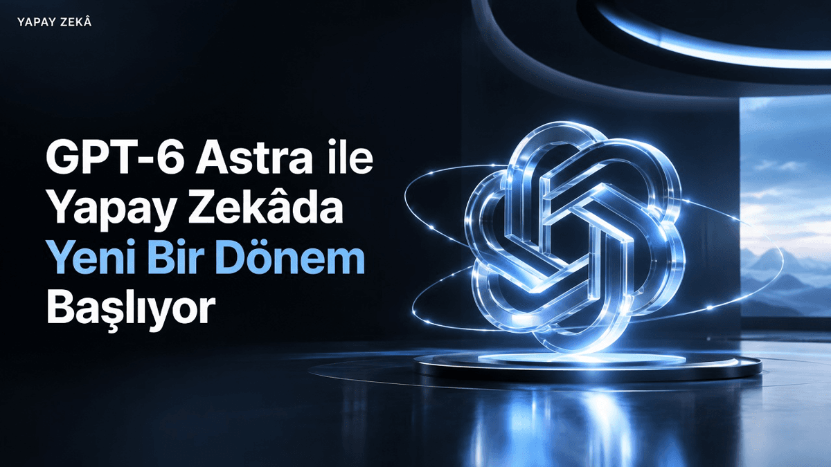GPT-6 Astra'nın bilgisayar ekranını kullanarak web sitelerinde ve dijital uygulamalarda görev gerçekleştirmesini temsil eden yapay zekâ görseli